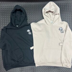 Men's Black and Cream Hoodies